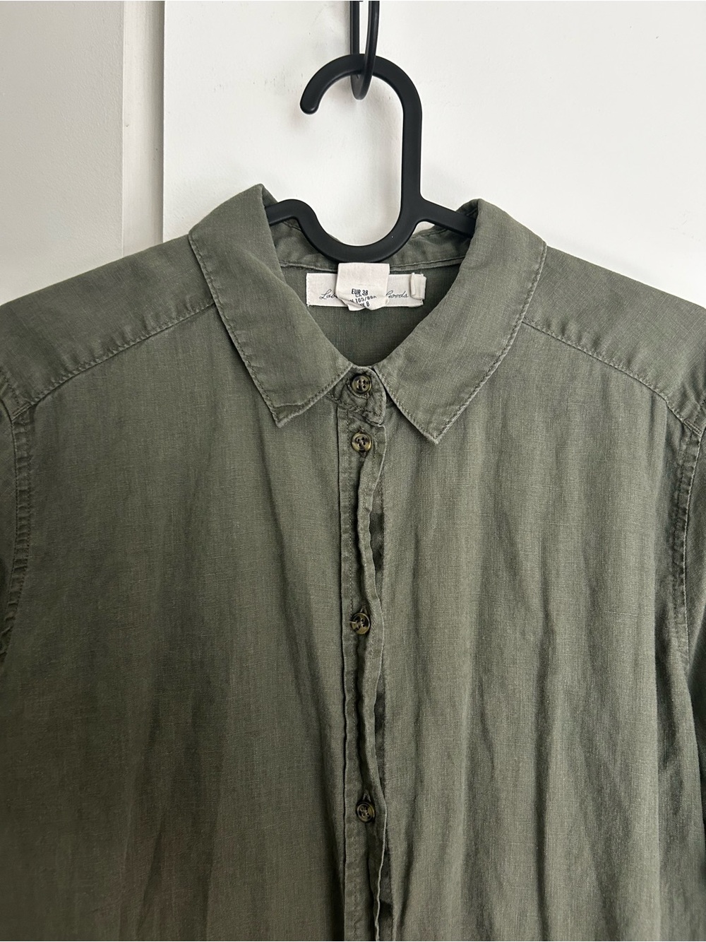 Olive Green Long Button-Up Women’s Shirt - Picture 11 of 11
